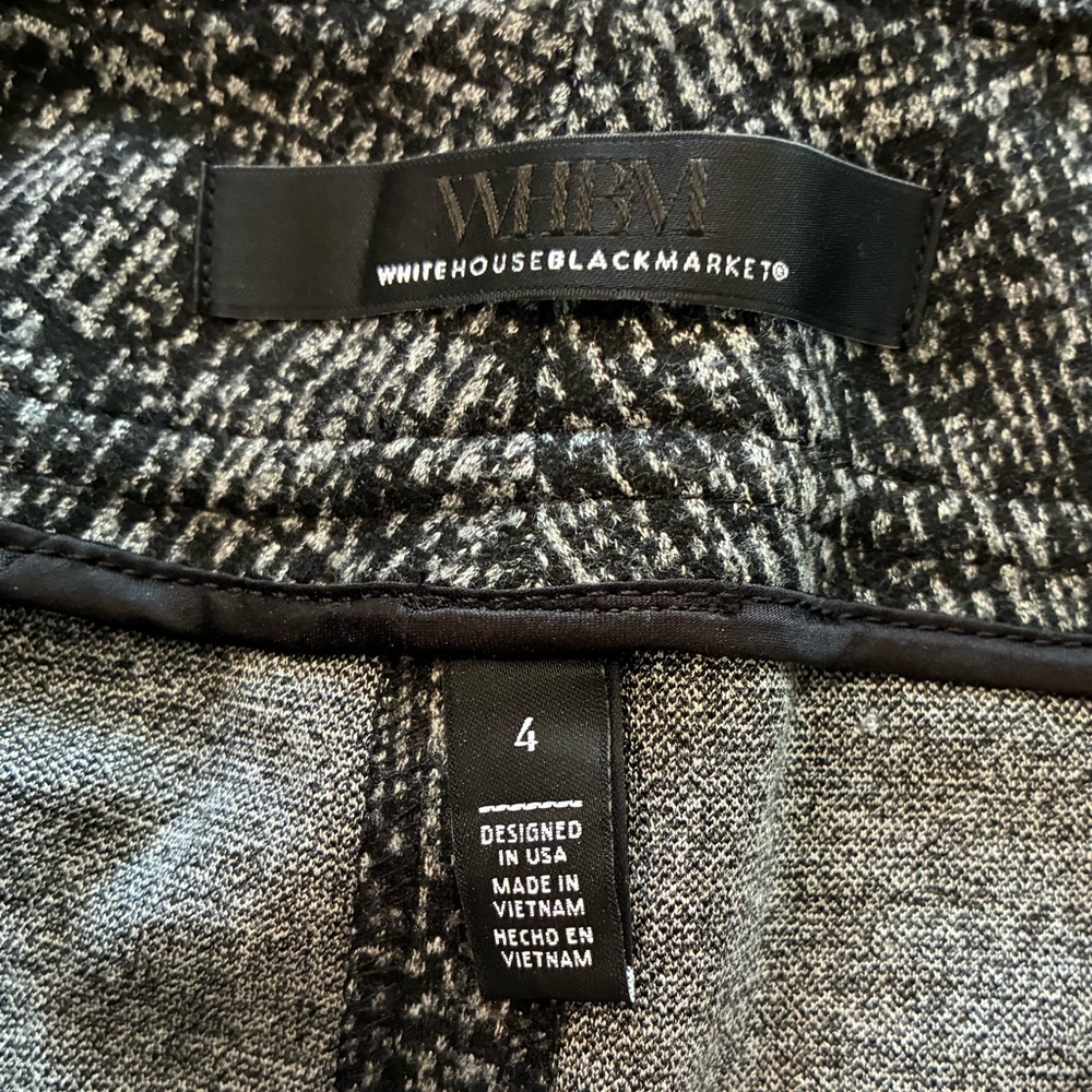 White House Black Market Black and Gray Knit Ponte Pants - Picture 3 of 8